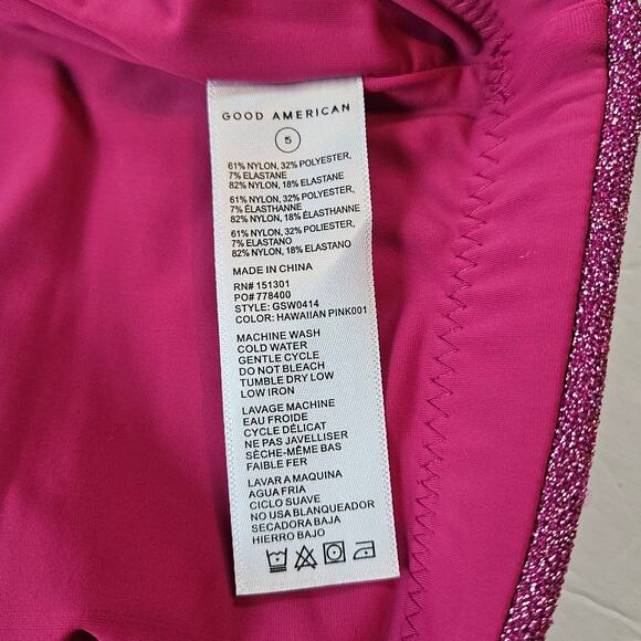 Good American Sparkle Better Band Top Swim Hawaiian Pink Plus 2x Beach Pool - Picture 6 of 9
